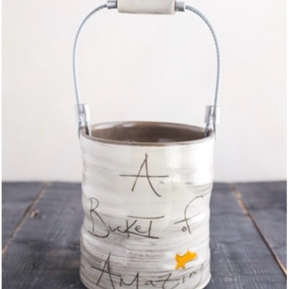 Bucket of Amazing GREAT for flowers, kitchen utensils and wine.